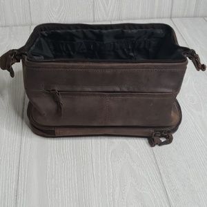 Leather Mens Travel Hygiene Kit Bag